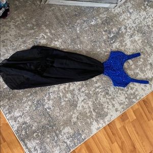 High low cut out dress